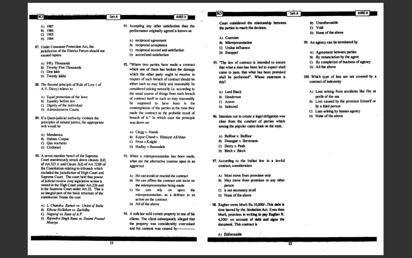 AIBE PREVIOUS YEAR QUESTION PAPERS WITH ANSWER KEYS - Image 3