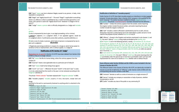 BNS Simplified Notes with IPC Comparison – Bharatiya Nyaya Sanhita, 2023
