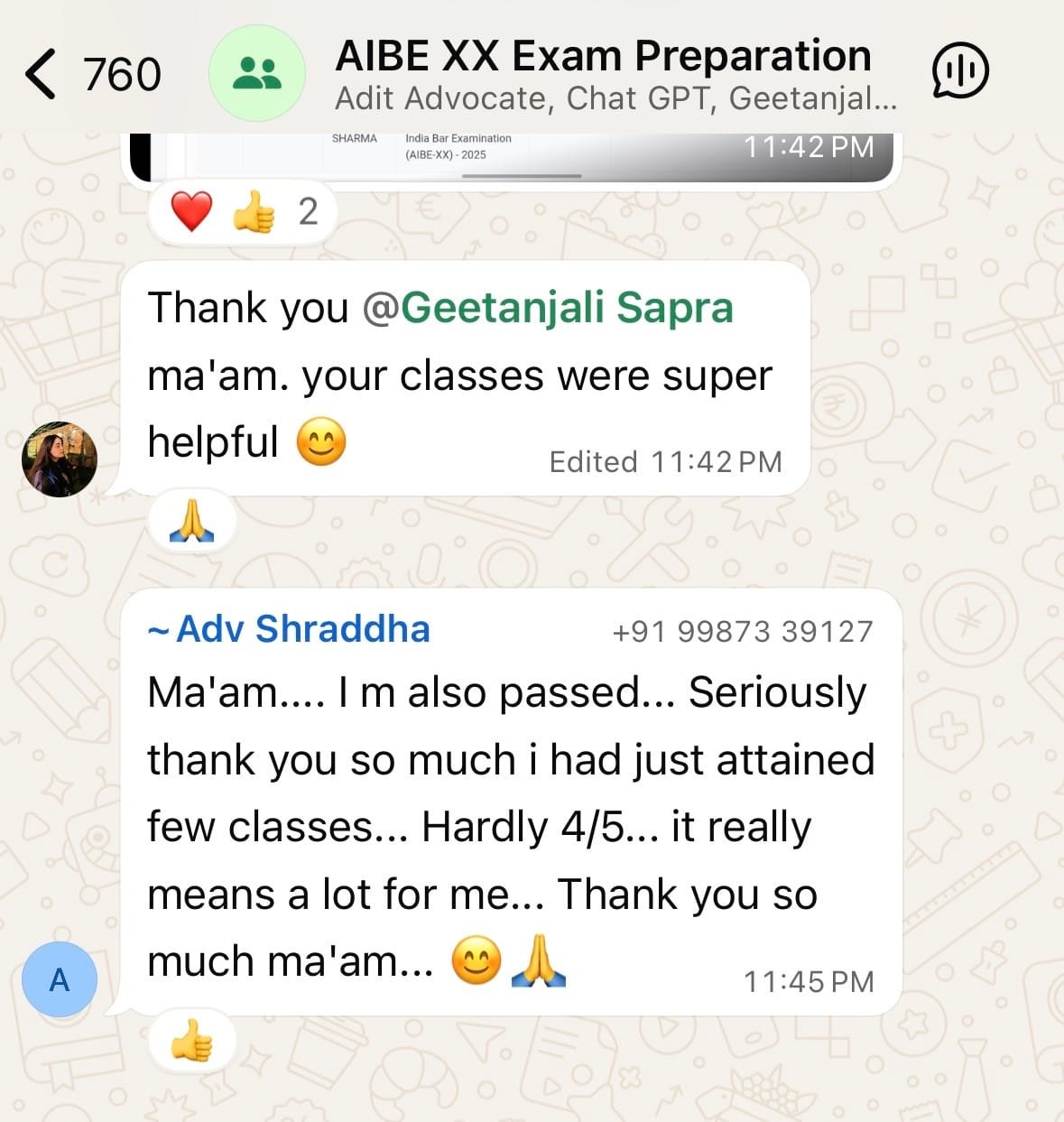 AIBE Result Shraddha